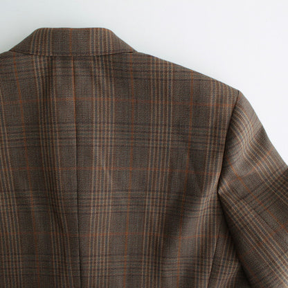 BLUEFACED WOOL CHECK DOUBLE-BREASTED JACKET #BROWN CHECK [A24AJ03CB]