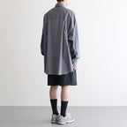 Silicon Poplin Oversized Regular Collar Shirt #GRAY [GM243-50144]