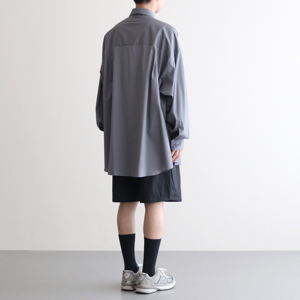 Silicon Poplin Oversized Regular Collar Shirt #GRAY [GM243-50144]