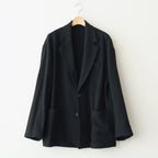 WOOL/CASHMERE FLEECE SINGLE BREASTED JACKET #BLACK [ST.1268]