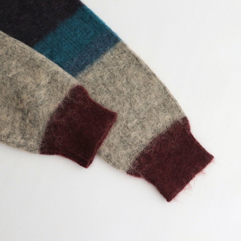 MOHAIR BORDER CARDIGAN #PURPLE [YK23FW0571S]