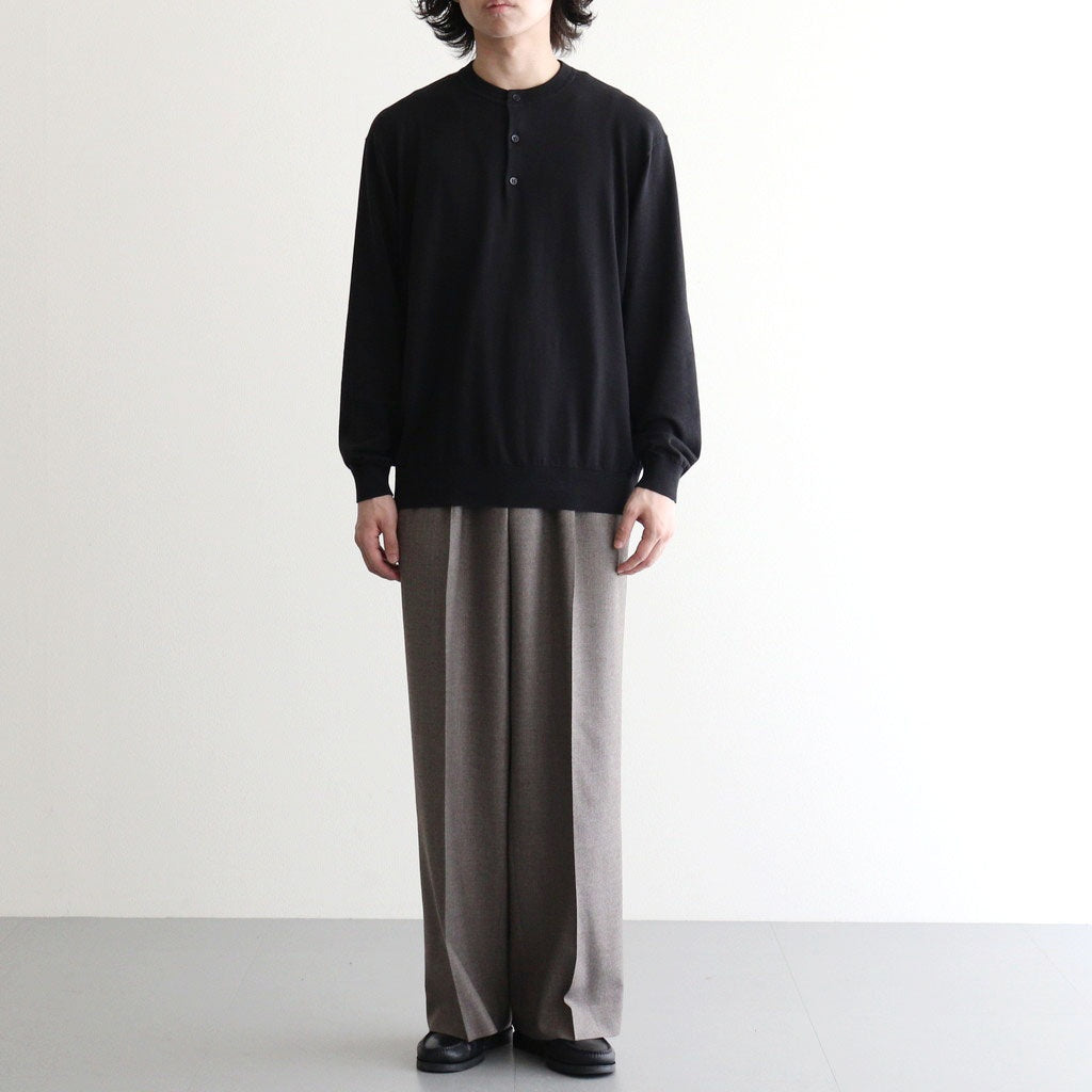 SMOOTH SUVIN HENRYNECK SWEATER #BLACK [KRAGLA0100]