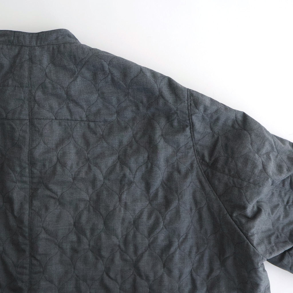 NCHRJK - ポリエステル&レーヨン・クリア ツイル・キルト チャイナジャケット #91 Dark Grey mix [SN_NC0401JK]