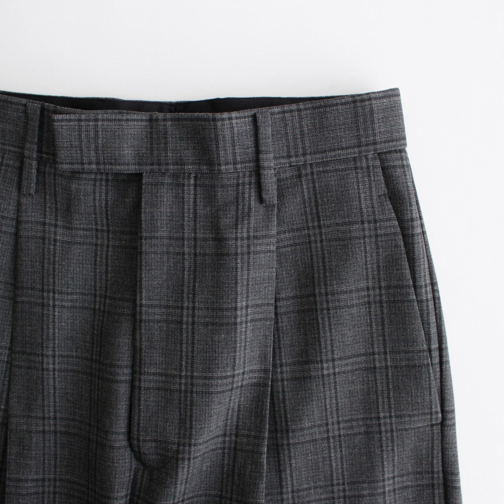 BLUEFACED WOOL CHECK SLACKS #CHARCOAL CHECK [A24AP04CB]