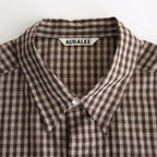 AIRY LIGHT COTTON CHECK BIG SHIRT #BROWN GINGHAM CHECK [A25SS01GC]