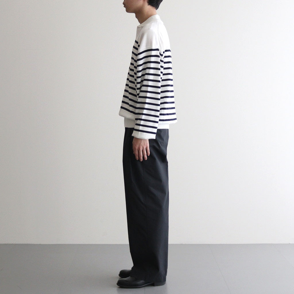 Sailor Silk Open-collar Knit #White-Navy [AOESKN015]