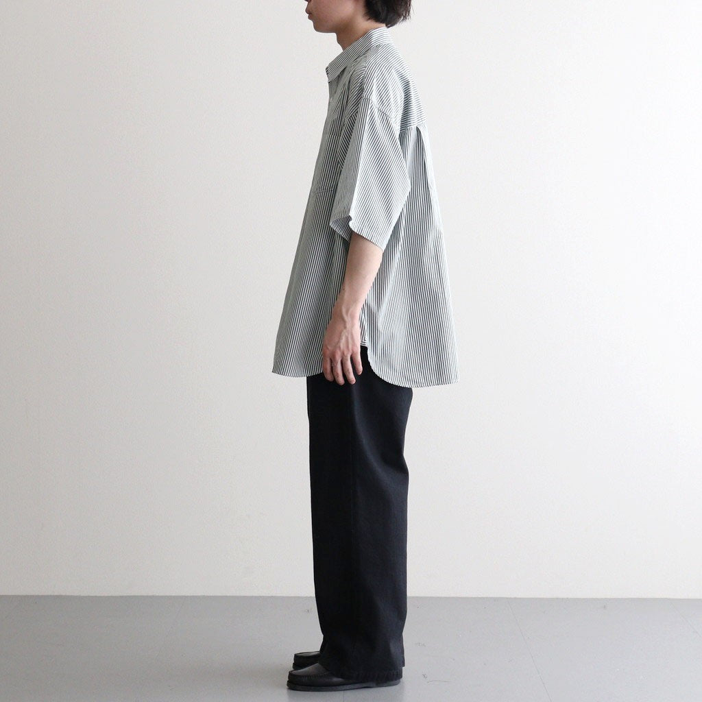 CORPORATE UNIFORM S/S SHIRT #GREEN STRIPE [FSC261-50103B]