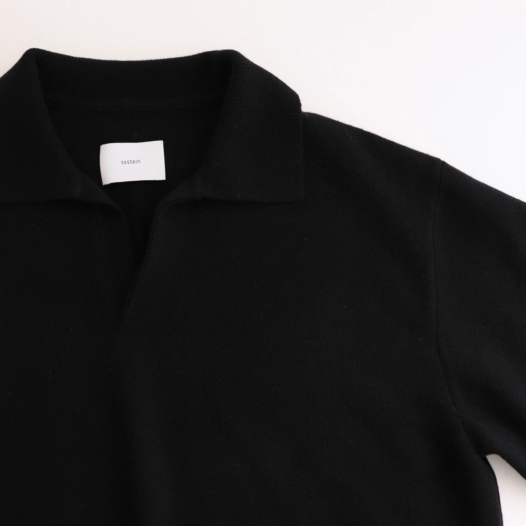 EXTRA FINE WOOL KNIT SKIPPER LS #BLACK [ST.1136]
