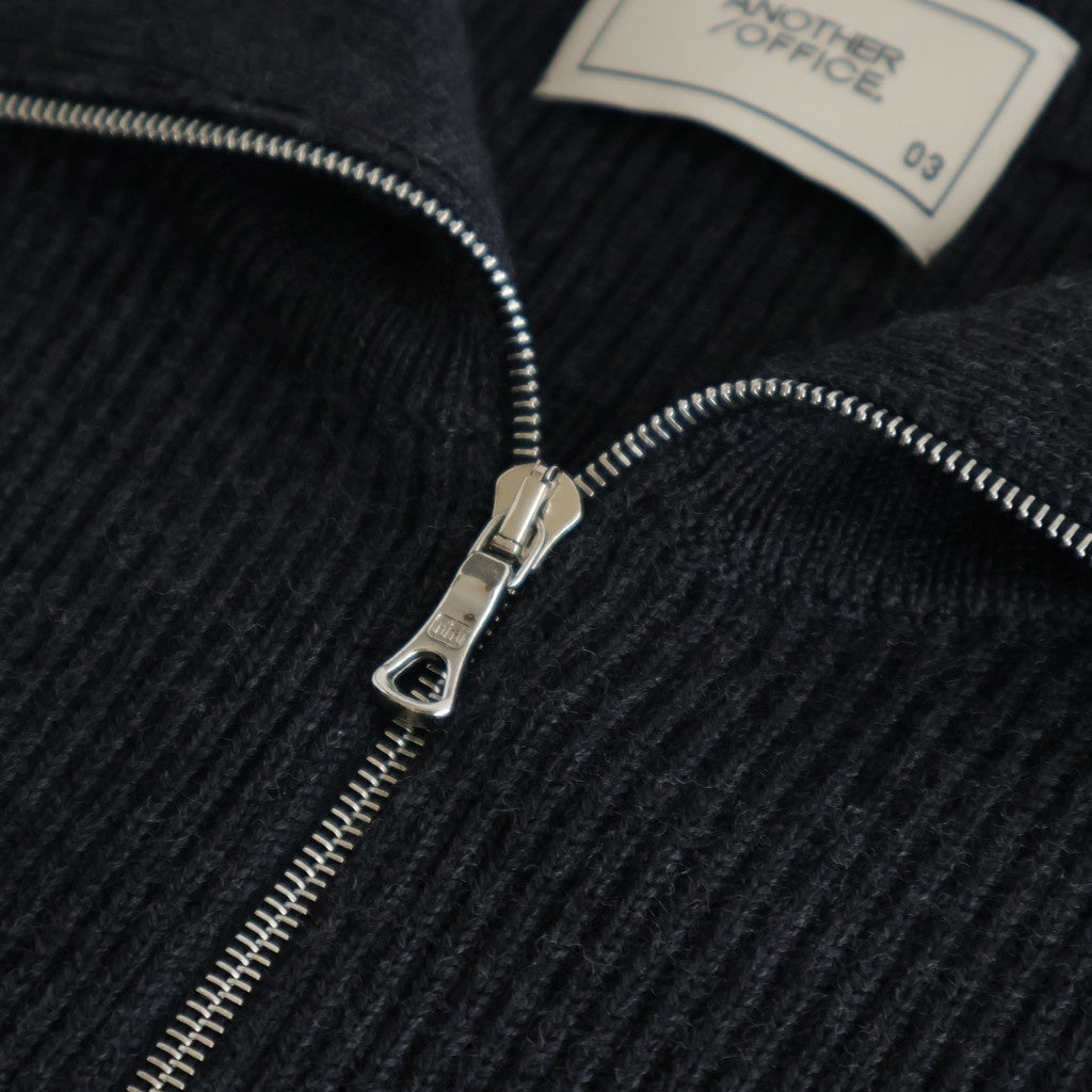 Volume Half Zip-up Knit #Onyx [AOEFKN006]