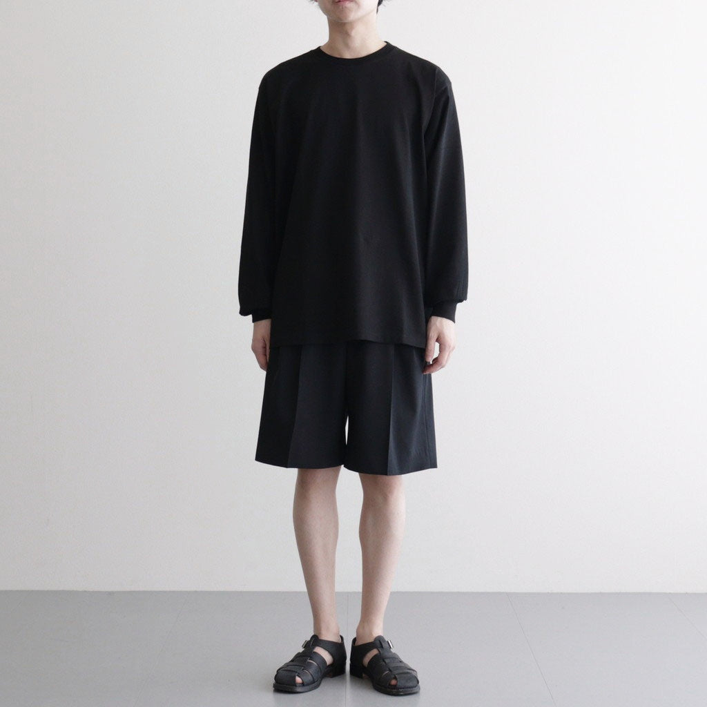 LIGHT WOOL MAX GABARDINE SHORTS #TOP BLACK [A26SP05MG] - ciacura
