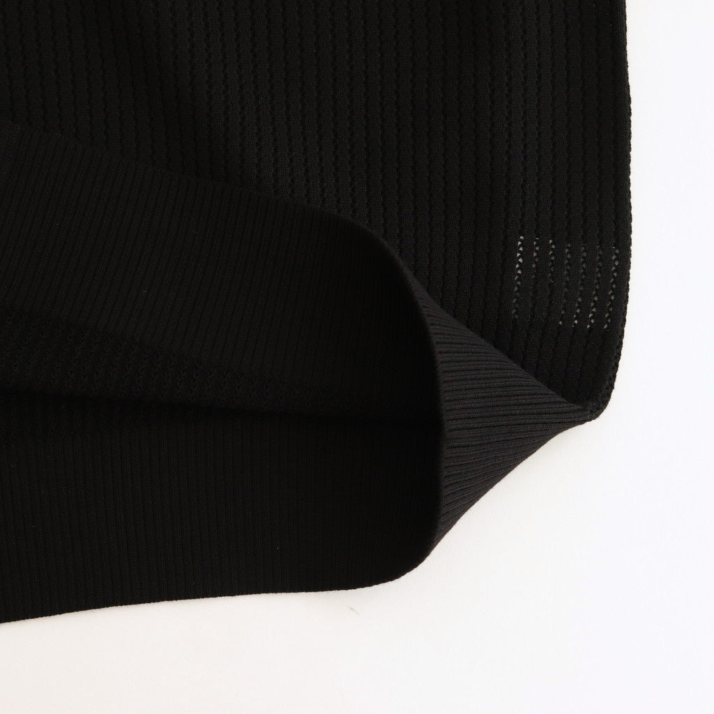 Stripe Mesh Knit Shirt #Black [2501-008]