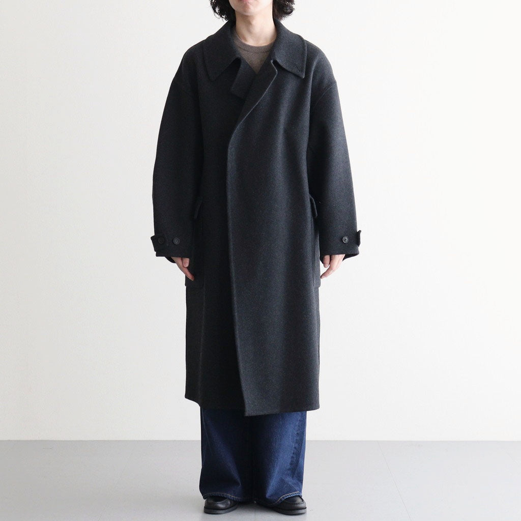 Wool Cashmere Double Breasted Rever Coat #Charcoal [YK26FW01317C]