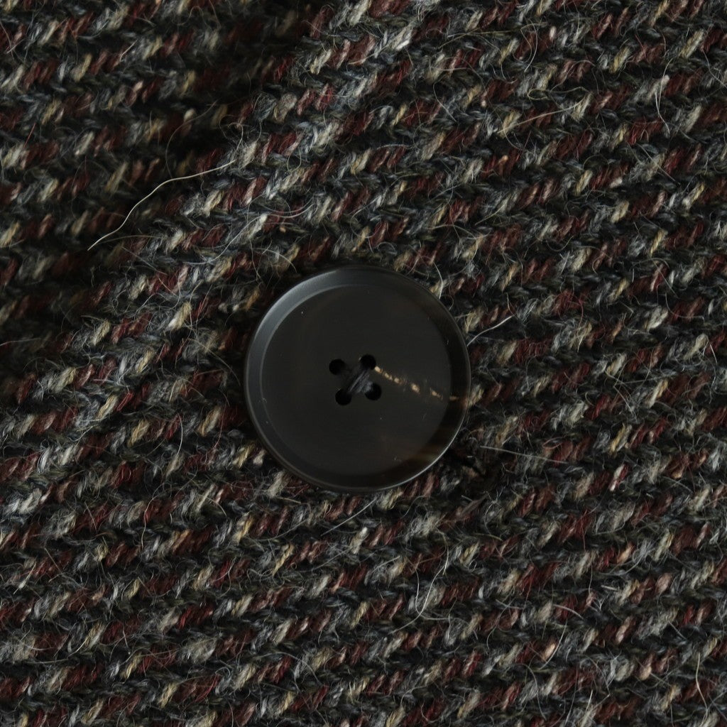 ALPACA WOOL SILK TWEED SOUTIEN COLLAR COAT #GRAY BROWN HAIRLINE [A25AC01LS]