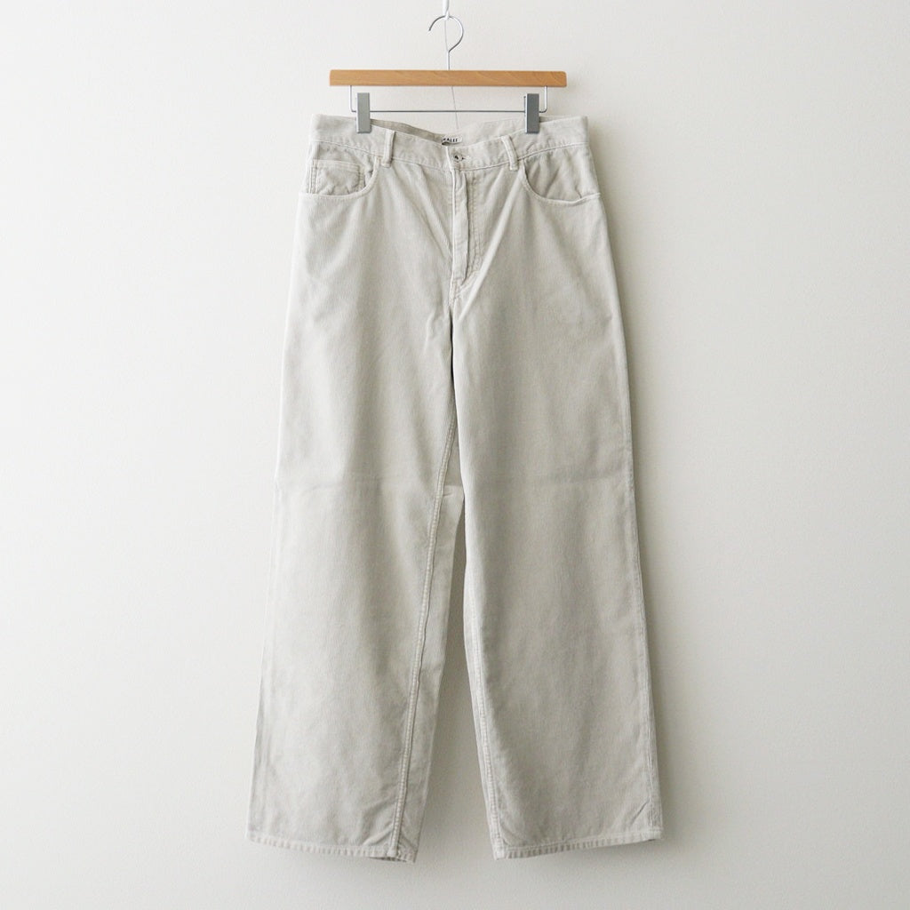 GARMENT-DYED FINX CORDUROY 5P WIDE PANTS #WHITE KHAKI [A26SP01FX]