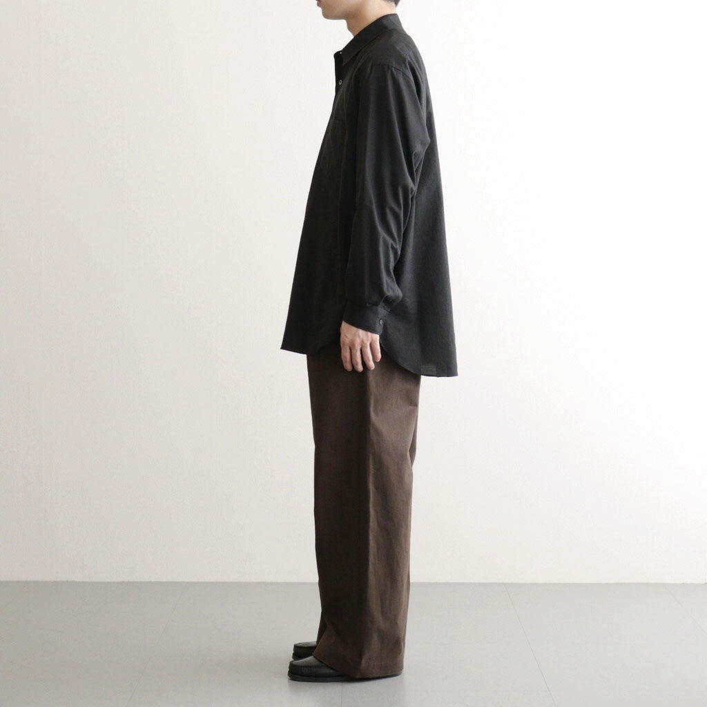 BRUSHED CHINO ONE TUCK WIDE PANTS #BROWN [ST.1399]