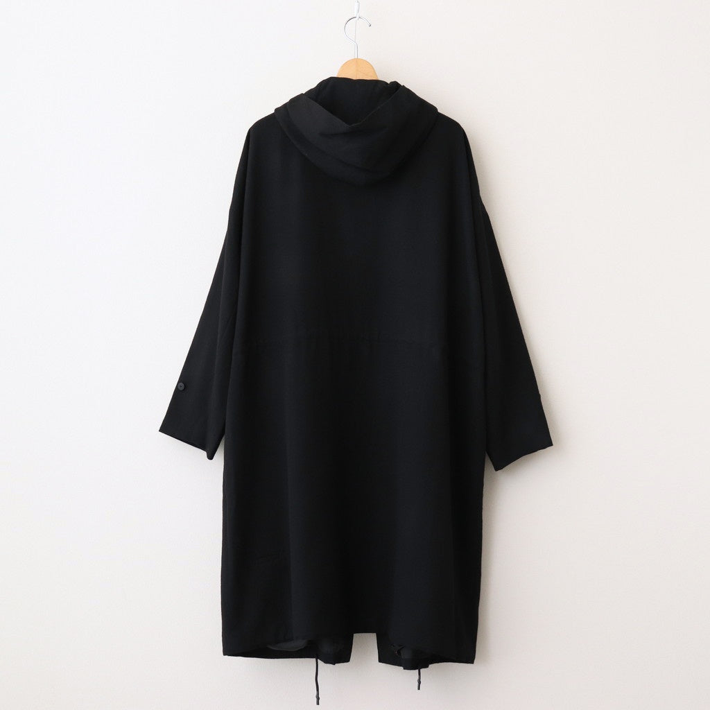 よそいきオーバーフラップロングCT #BLACK [D224-C146]