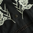 Embroidery Patchwork Shirts #BLK [12610428]
