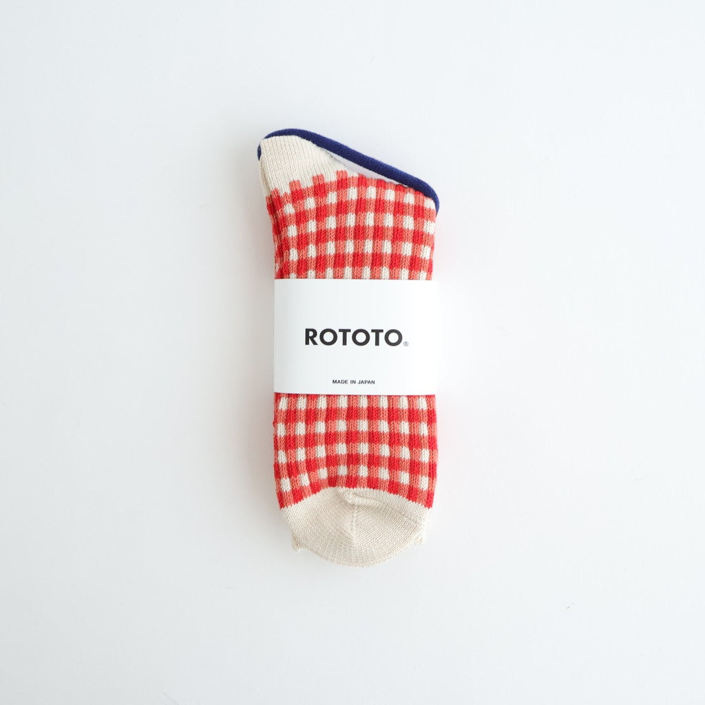 GINGHAM CHECK SOCKS #RED [R1506-SS26]