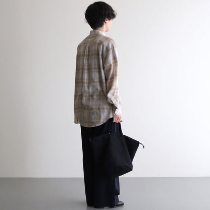 AIRY WOOL CHECK SHIRT #YELLOW GRAY CHECK [A24AS01WN]