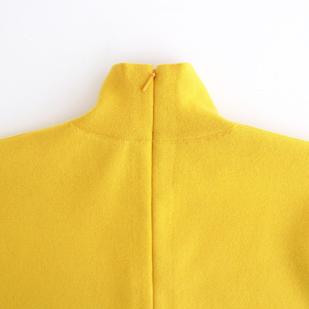 FINE WORSTED WOOL MILANO RIB KNIT TURTLE #MUSTARD [A26AT01CR]