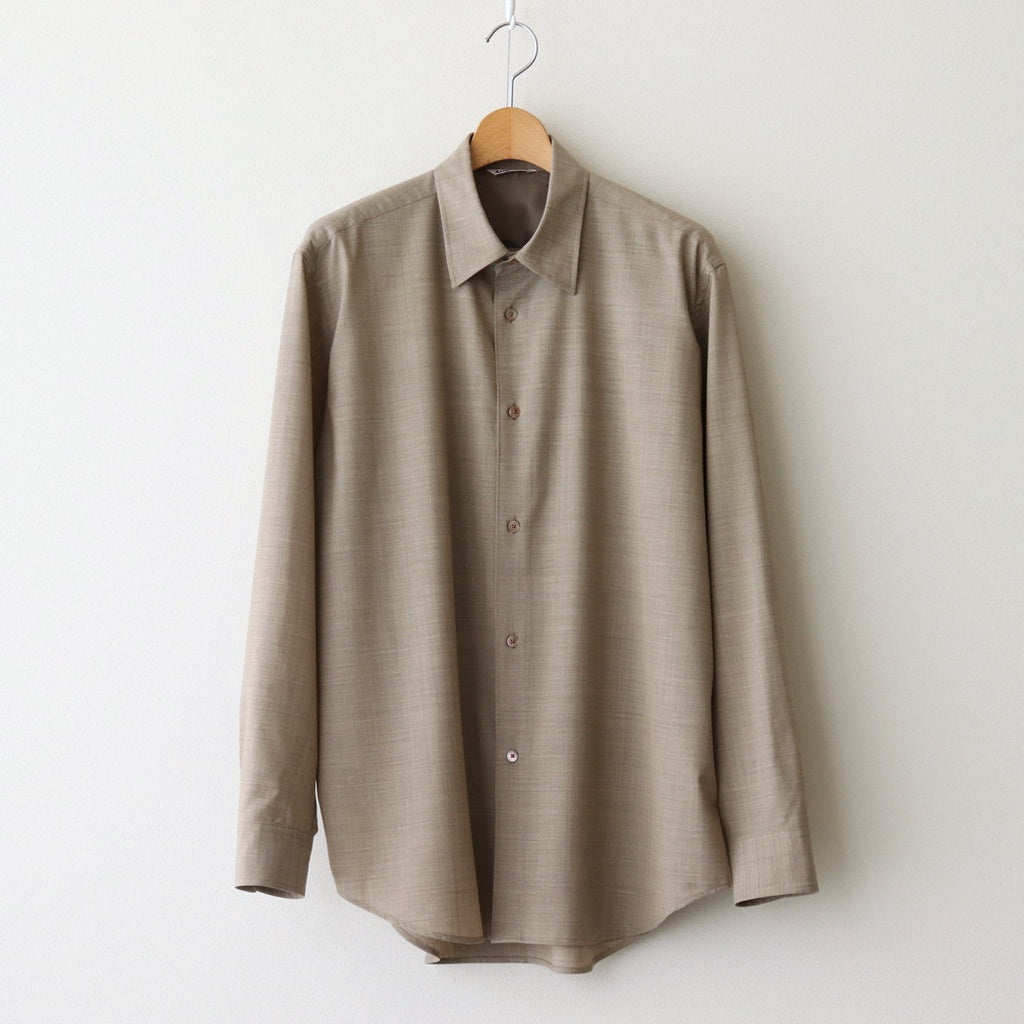 SUPER FINE TROPICAL WOOL SHIRT #TOP LIGHT BROWN [A25SS01WT]