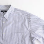 綿ストライプ S/S シャツ #WHITE×SAX [HO-B023-051]
