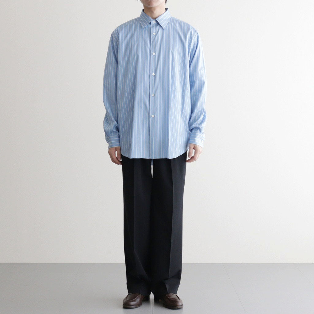 COTTON SILK STRIPE SHIRT #SAX BLUE STRIPE [A26SS01CS] - ciacura