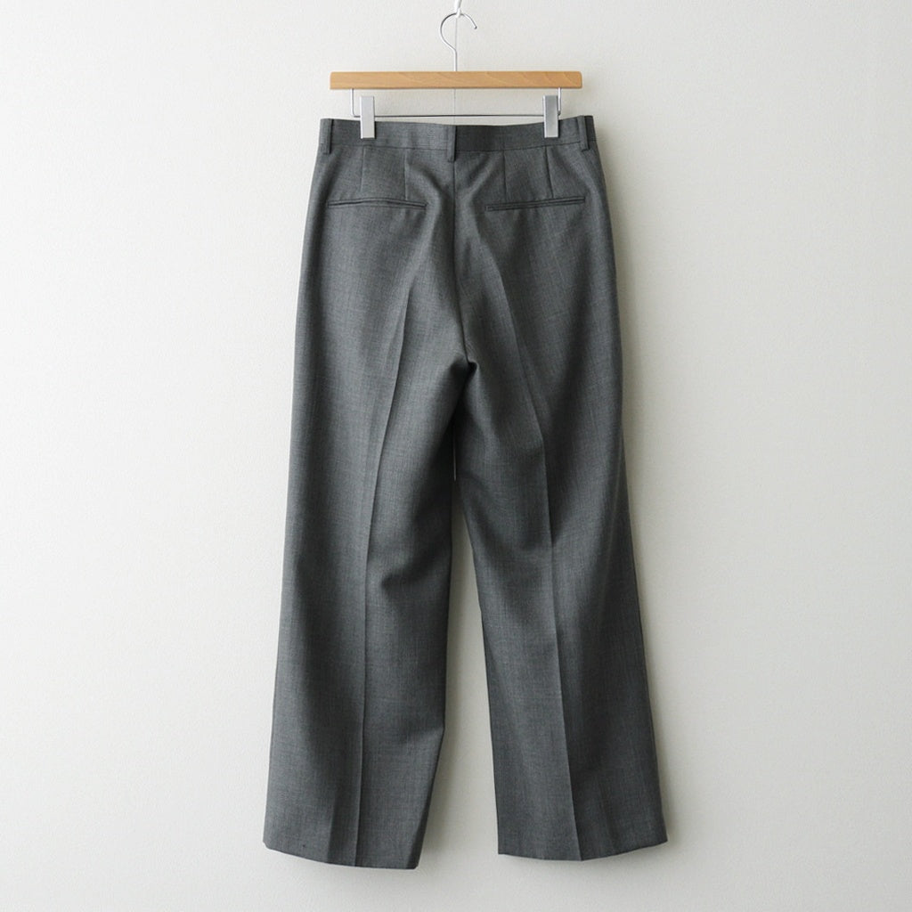 BLUEFACED WOOL TWO-TUCK SLACKS #GRAY STRIPE [A25AP05BS]