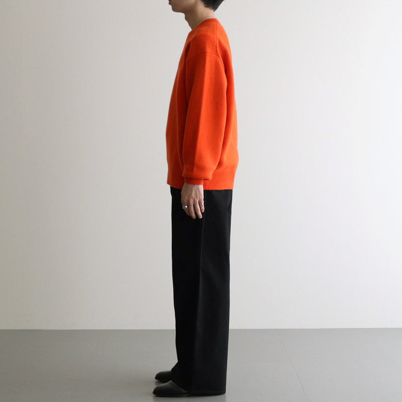 EXTRA FINE WOOL WARM KNIT CREW NECK LS #ORANGE [ST.988]