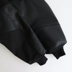 合皮MIXジップブルゾン #BLACK [HP-J011-051]