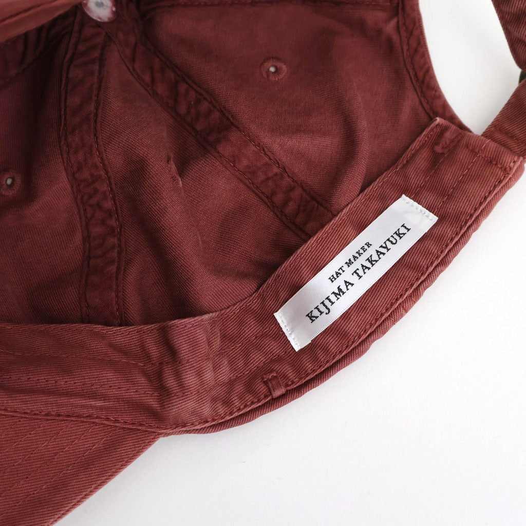 帽子 GARMENT-DYED CHINO CAP KIJIMA TAKAYUKI GARMENT-DYED FINX CHINO CAP MADE BY KIJIMA TAKAYUKI #RED BROWN