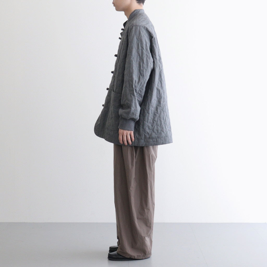 NCHRJK - ポリエステル&レーヨン・クリア ツイル・キルト チャイナジャケット #91 Dark Grey mix [SN_NC0401JK]