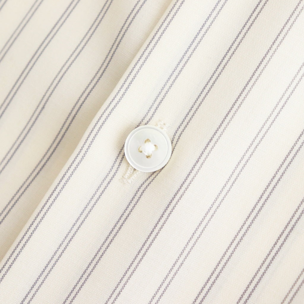 SUPER FINE WOOL STRIPE SHIRT #IVORY STRIPE [A25SS02WW]