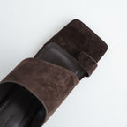 Square Suede Sandals #D/BRN [12611026]