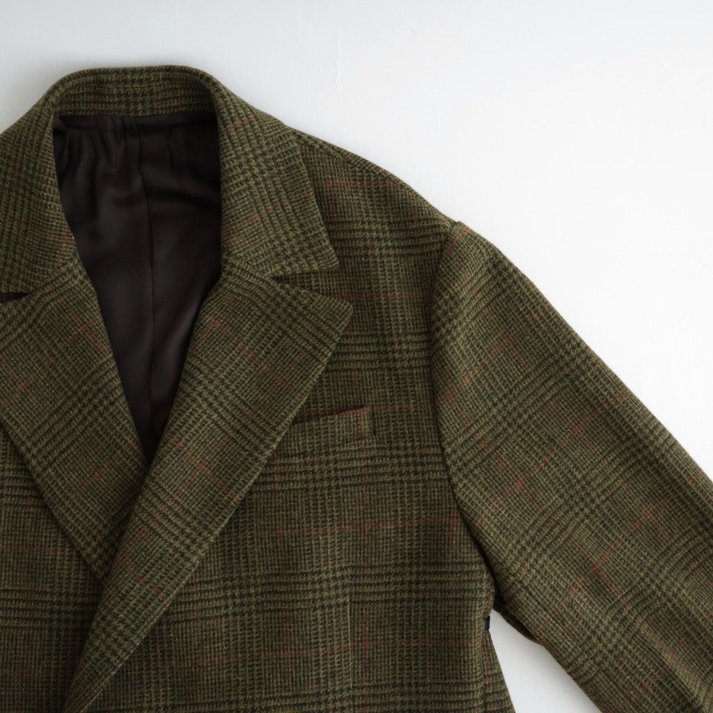 BRITISH TWEED OVERSIZED PEAK LAPEL JACKET #TWEED CHECK [ST.1586]