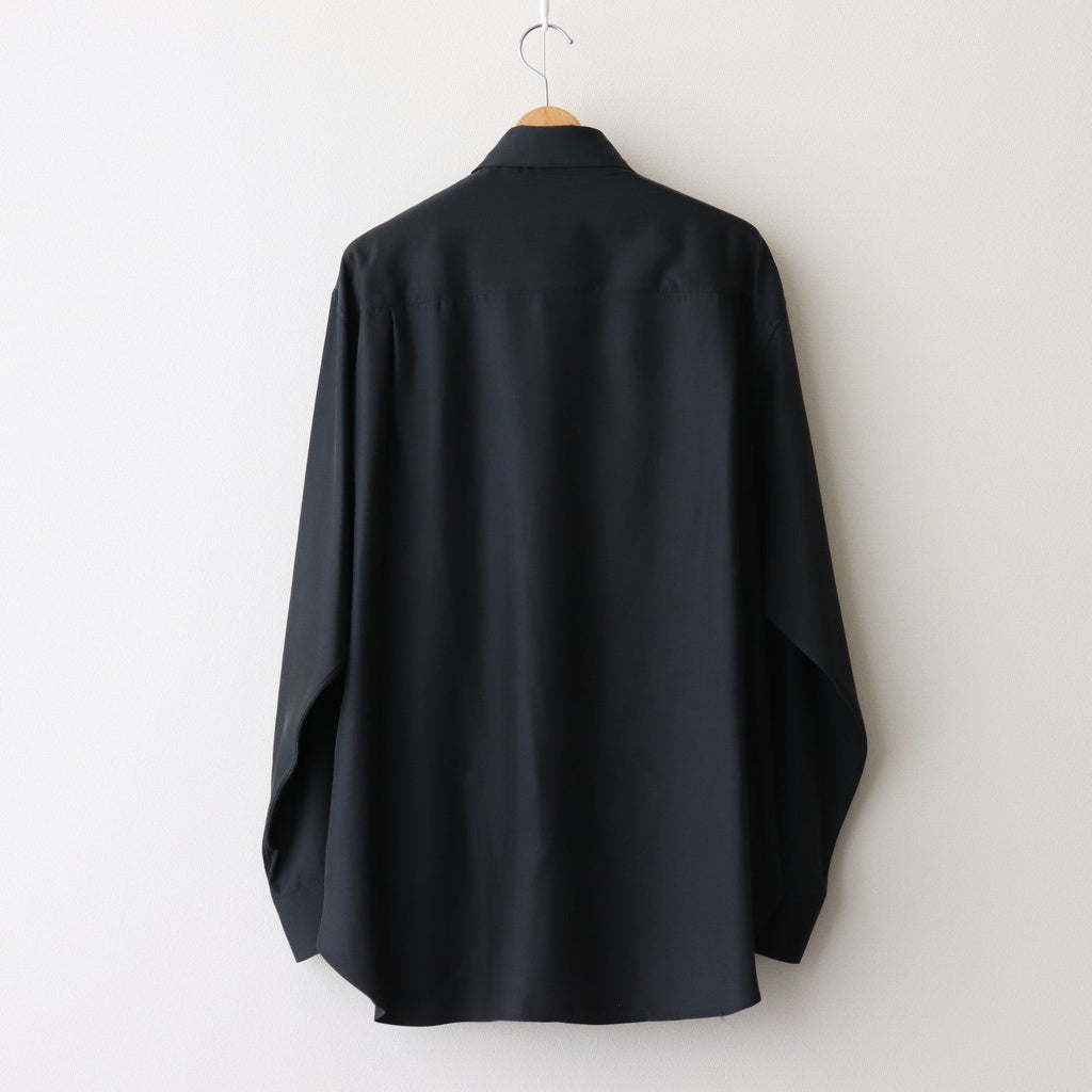 CUPRO TWILL OVERSIZED LS SHIRT #BLACK [ST.1151]