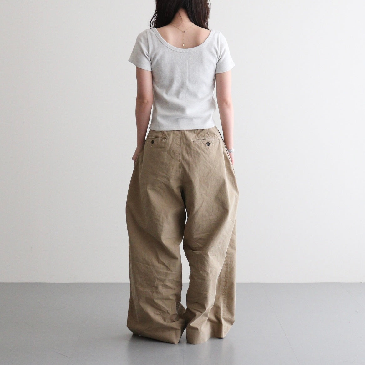 Cotton Henry Neck #LT.GREY [I26SS-BC11]
