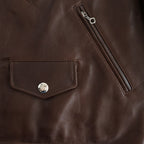 HEAVY LAMB LEATHER RIDERS JACKET #DARK BROWN [A25AB01LA]