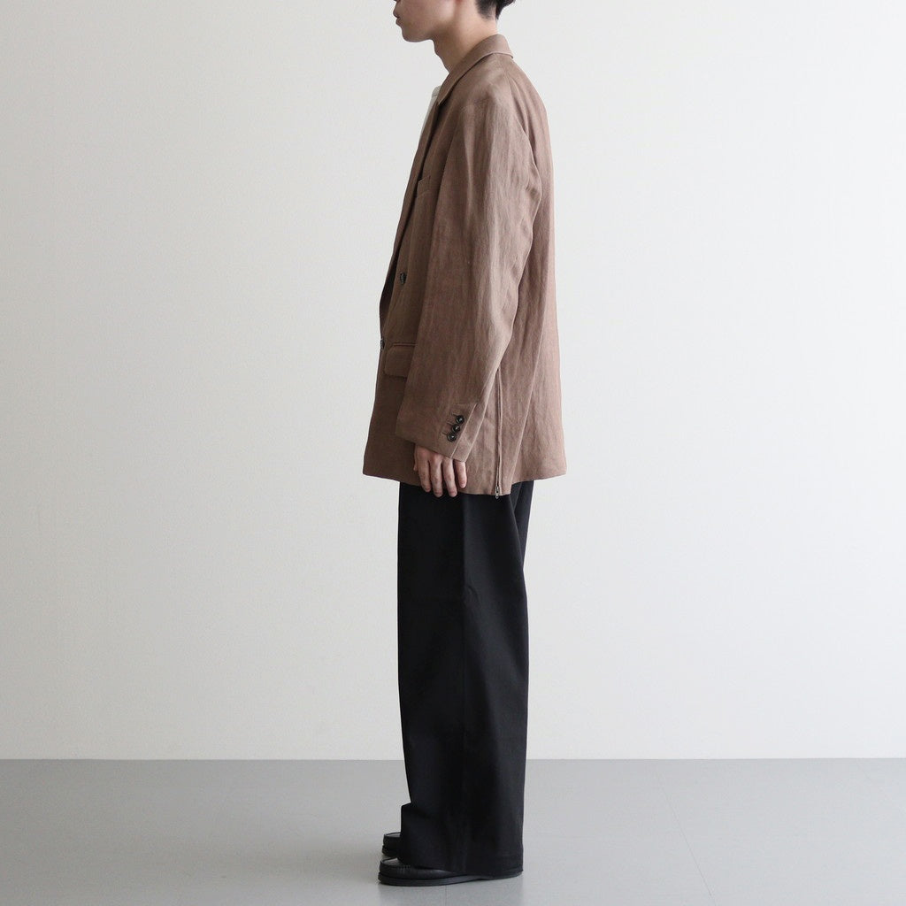 PAPER KERSEY SIDE OPEN DOUBLE-BREASTED JACKET #TAUPE [YK21SS0186J]