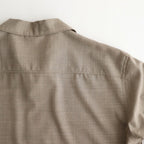 SUPER FINE TROPICAL WOOL OPEN COLLAR HALF SLEEVED SHIRT #TOP LIGHT BROWN [A25SS02WT]