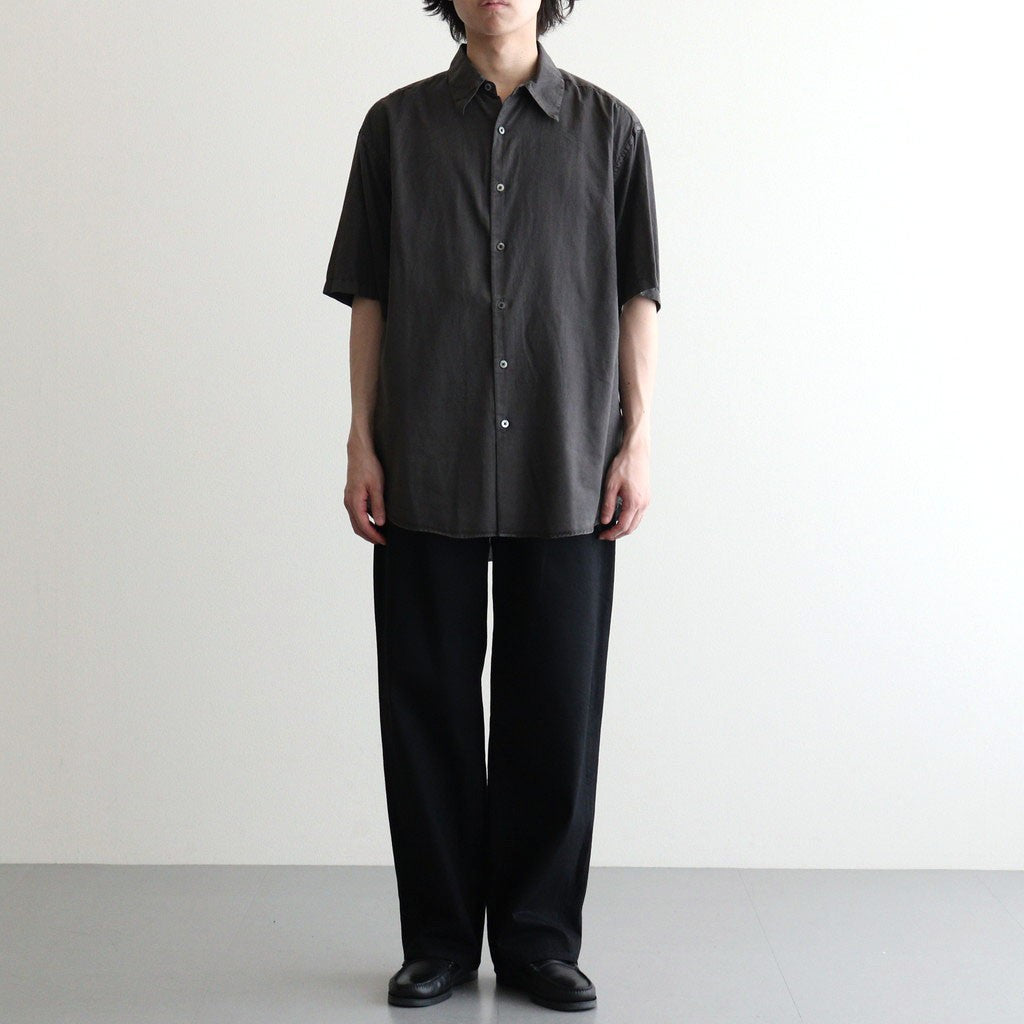 COTTON SILK GARMENT-DYED LOOSED SHIRT #CARBON [YK26SS01289SH]