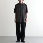 COTTON SILK GARMENT-DYED LOOSED SHIRT #CARBON [YK26SS01289SH]