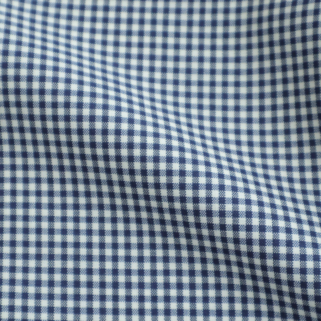 Wool Lounge Shirt #White & Navy Gingham [OFH010SH21]