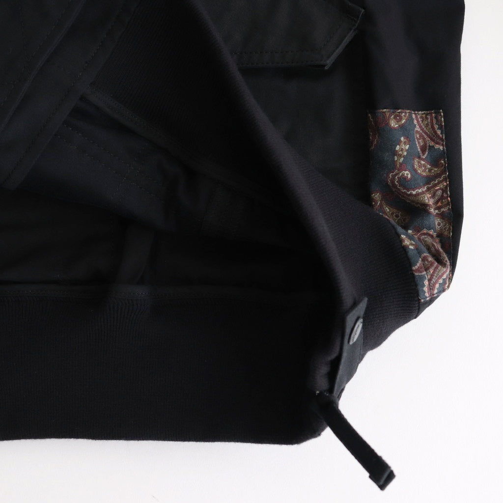 綿ナイロンバックサテン×多素材MIX ブルゾン #BLACK×MIX [HO-J023-051]