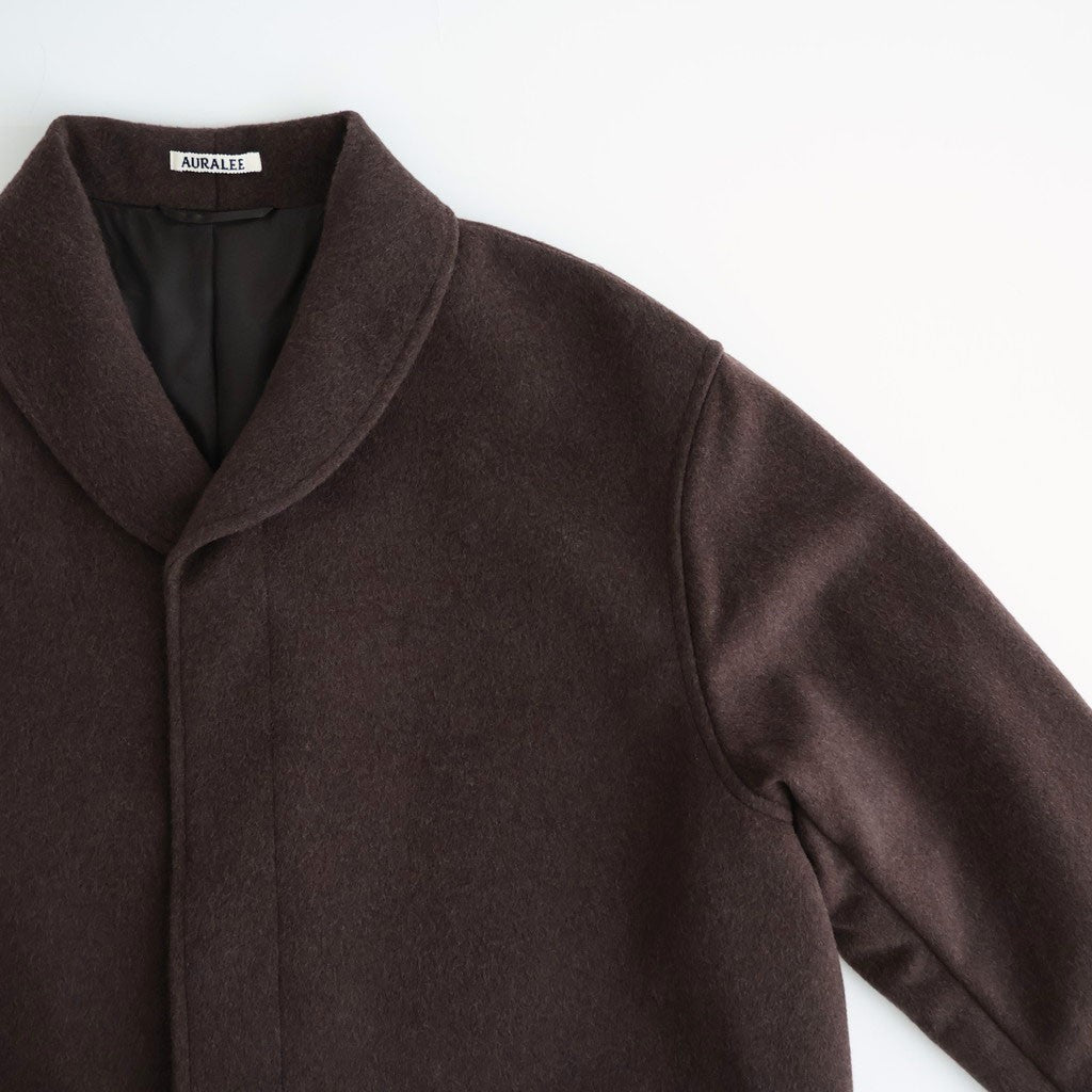 SUPER FINE WOOL MOSSER SHAWL COLLAR COAT #TOP BROWN [A26AC02WM]