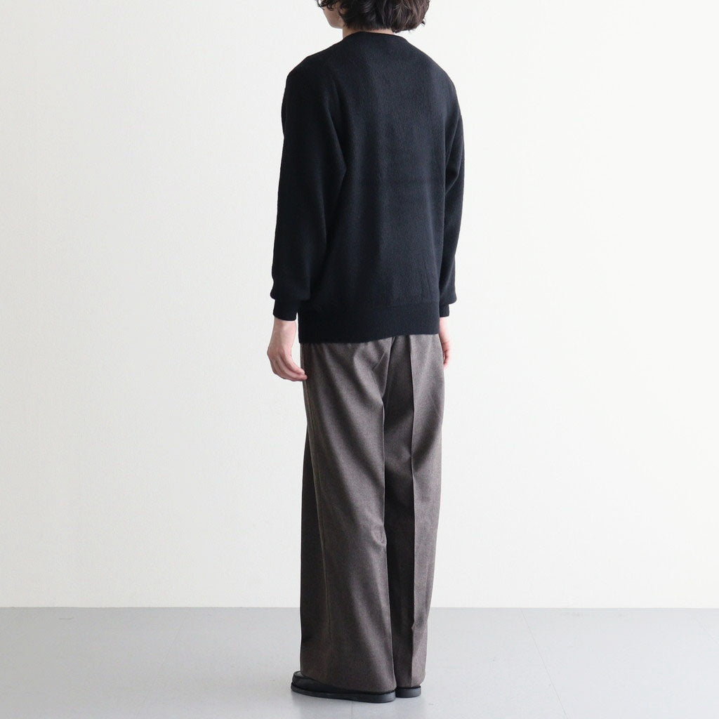EXTRA FINE WOOL KNIT CREW NECK LS #BLACK [ST.1634]