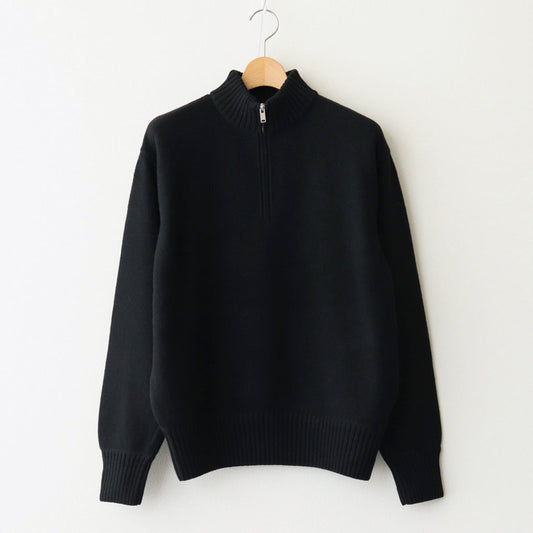 HALF ZIP PULLOVER SWEATER #BLACK [YK24FW0833S]