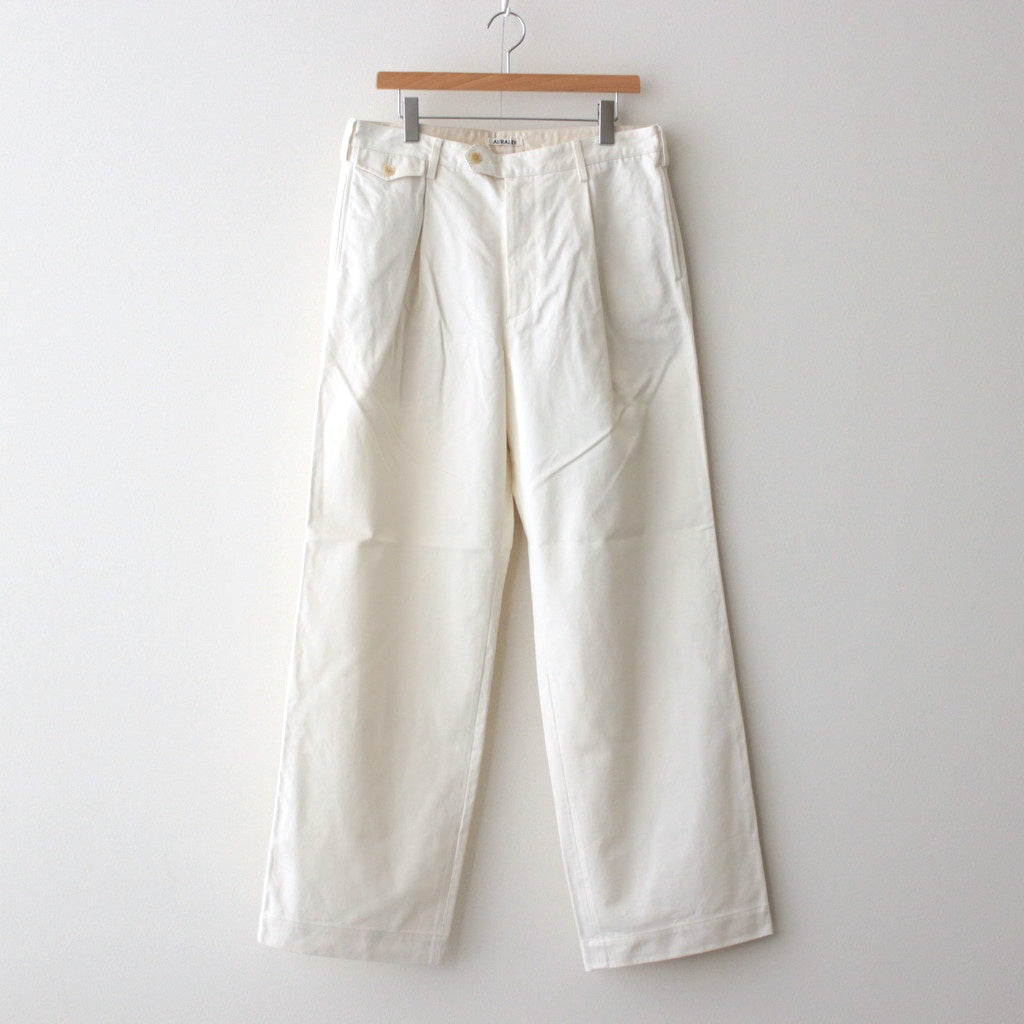WASHED FINX CHINO ONE-TUCK PANTS #IVORY WHITE [A25SP02FC]