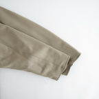 REVERSIBLE WOOL TWISTED TWILL / SHEEP LEATHER HALF COAT #KHAKI BEIGE CHAMBRAY × BLACK [A26AC01AN]