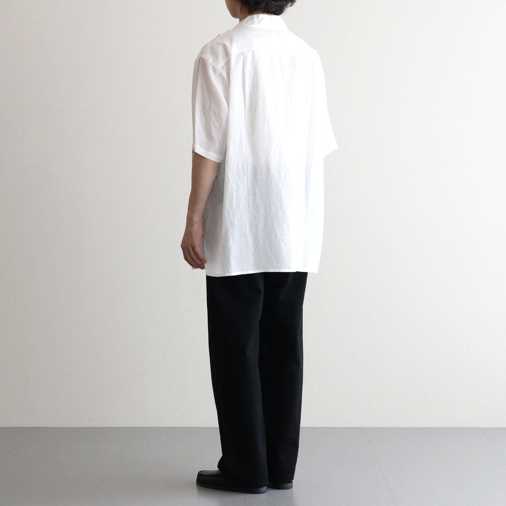 EMBROIDERY OPEN COLLAR SHIRT #WHITE [YK25SS001004SH]